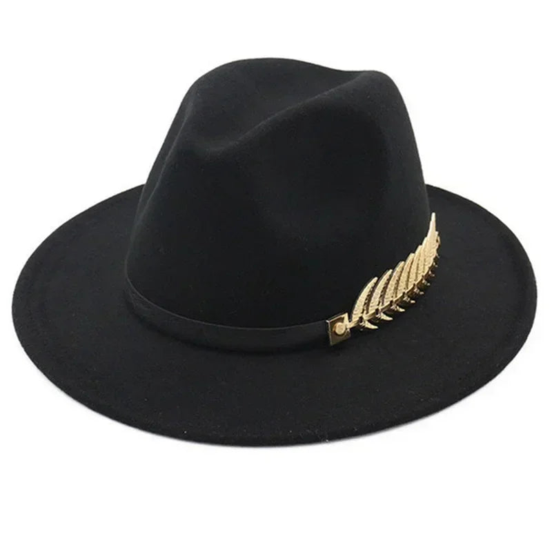 New Simple Fashion Formal Occasion Couples Woolen Hats Large Brimmed Jazz Hats Autumn And Winter Fashion British Vintage Top Hat