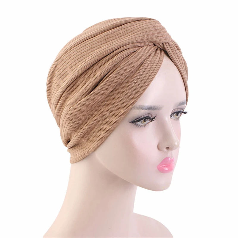 New Women Velvet Turban Hat Muslim Twist Solid Color Hijab Chemo Cap Head Wrap Headscarf Beanies Bonnet Headscarf Turbante Mujer