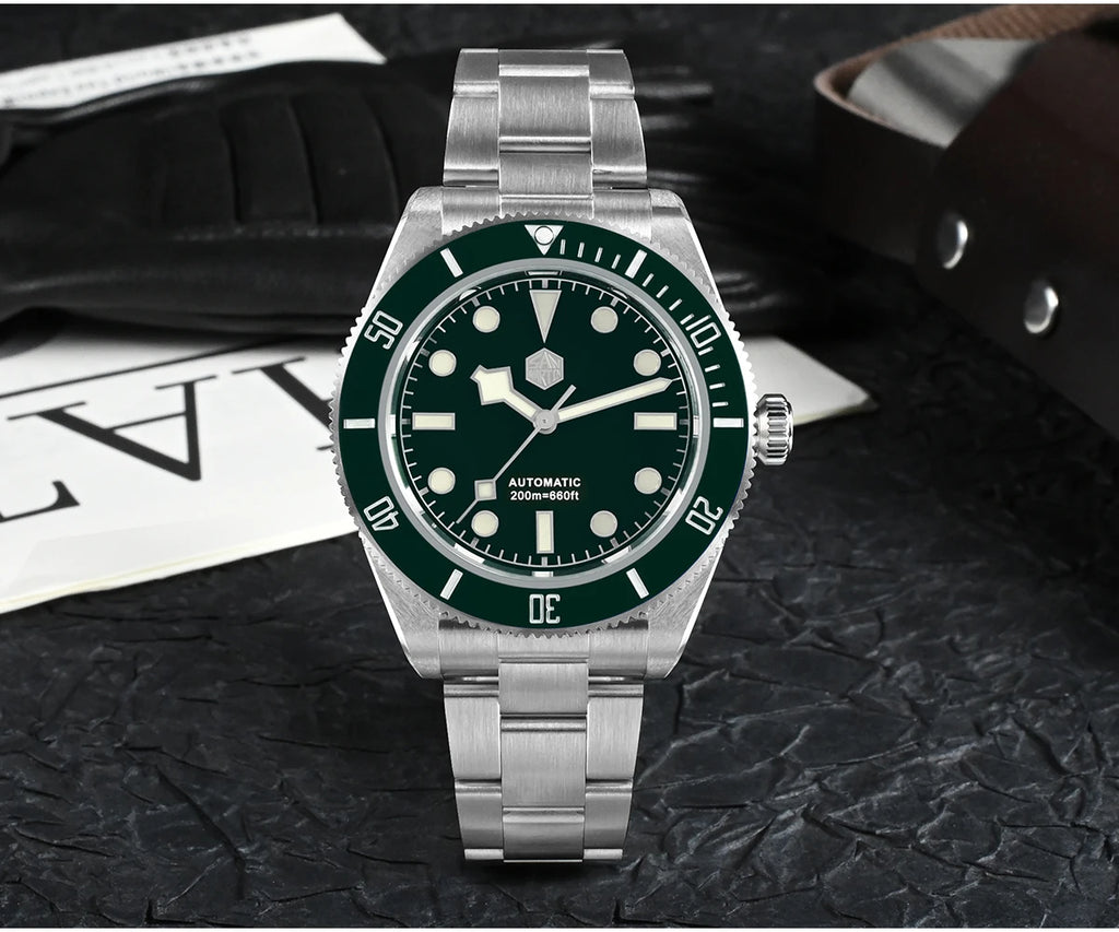 San Martin 40mm Vintage Diver Luxury Men Wristwatch Brand Classic BB58 PT5000 Automatic Mechanical Watches Sapphire 20Bar SN0008