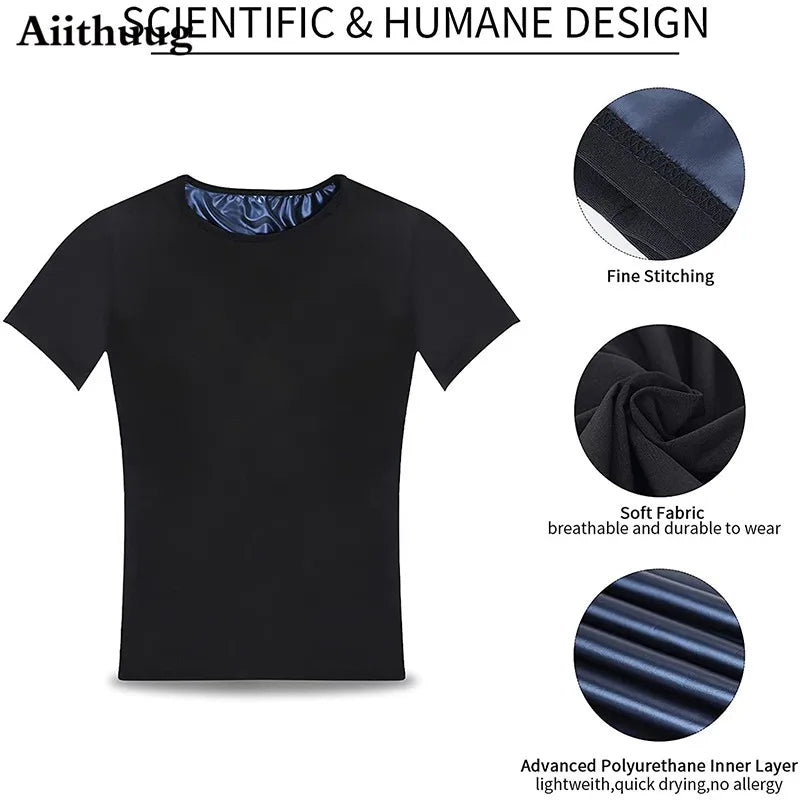 Aiithuug Body Shapers Men Body Building Workout Fitness Corset Weight Loss Suit Slimming Shaper Wear Sweating Fat Burn Pants