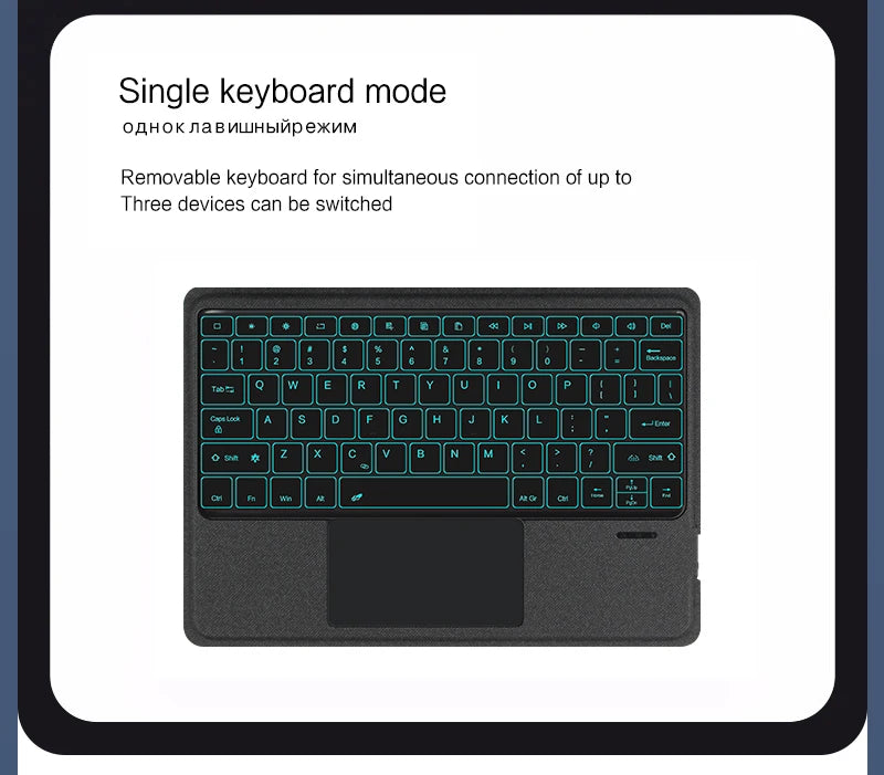 HUWEI Magic Keyboard For Samsung Galaxy Tab S9 S8 S7 Plus FE 12.4" Case Smart Backlit TouchPad Spanish Portuguese Keyboard Cover