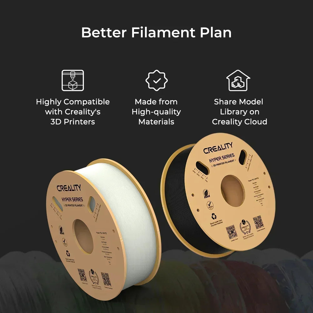 Creality Hyper PLA Filament 1KG High Precision Faster Cooling Better Fluidity Non-toxic Moisture Resistance For FDM 3D Printer