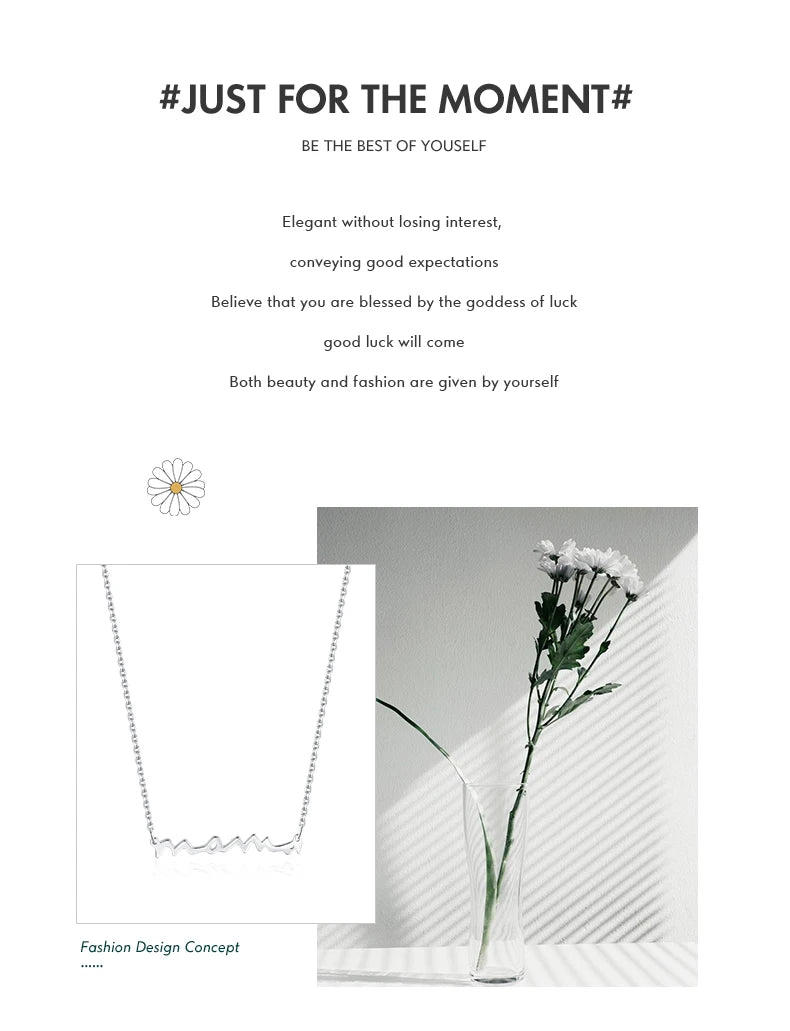 MODIAN Classic Design 925 Sterling Silver Letter Mama Pendant Necklace For Women Mom Mama Mother's Day birthday Christmas Gift