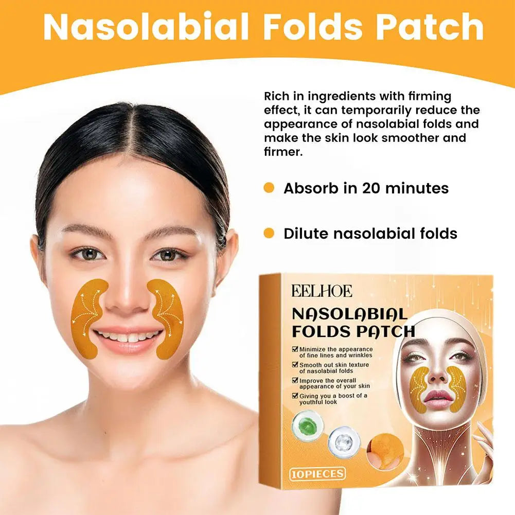 10pcs/box Forehead Wrinkle Patch Lightening Forehead Wrinkle Gel Patch Hydrolyzed Collagen Firming Mask Facial Skincare Stickers