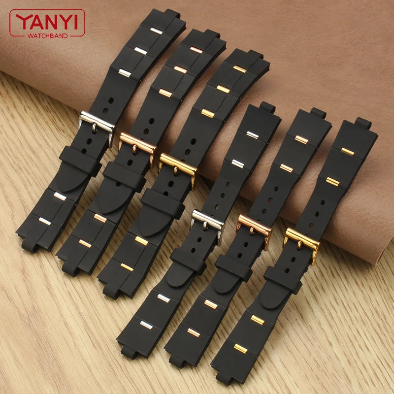 Rubber Watch Strap For Bulgari with Convex Interface Men's and Women's Soft and Comfortable Watch Accessories 21x8mm 24x8mm
