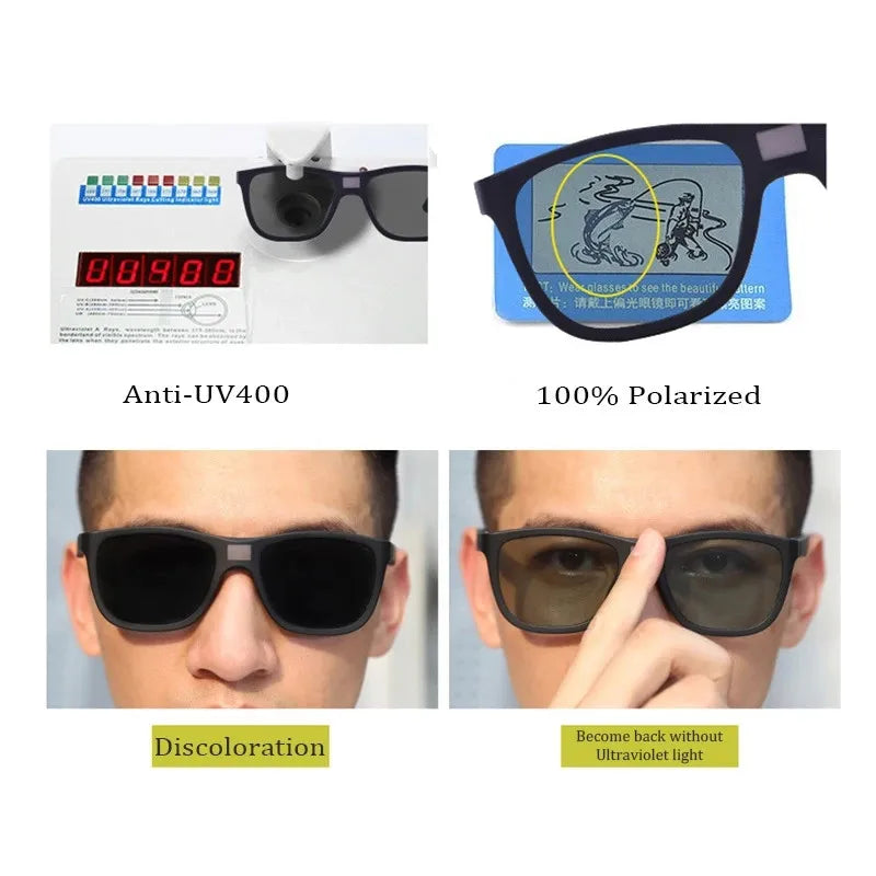 ZHIYI Brand Chameleon Glasses 0.1 Seconds LCD Computer Chip Control Photochromic Polarized Lens Driving Sunglasses for Men