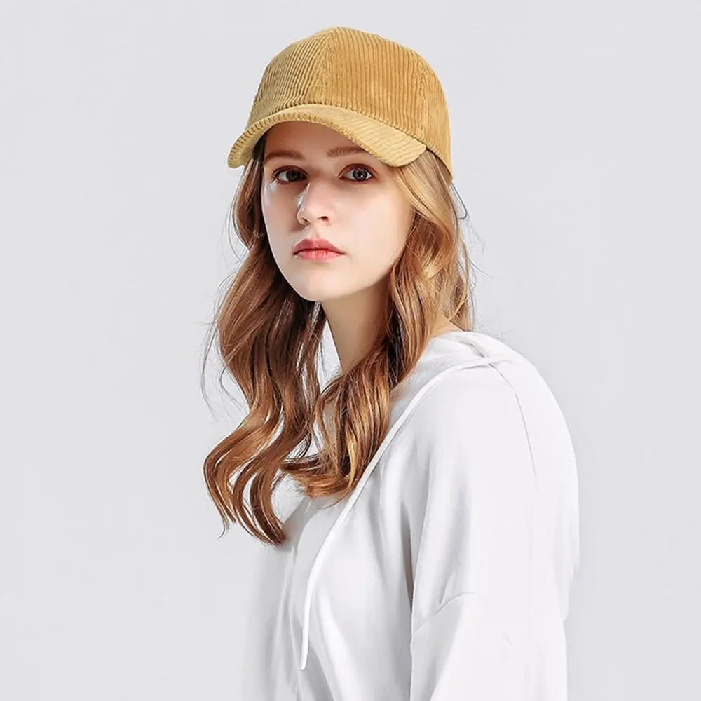 Breathable Unisex Corduroy Corduroy Baseball Cap Adjustable Baseball Hat Sunscreen Cap Women
