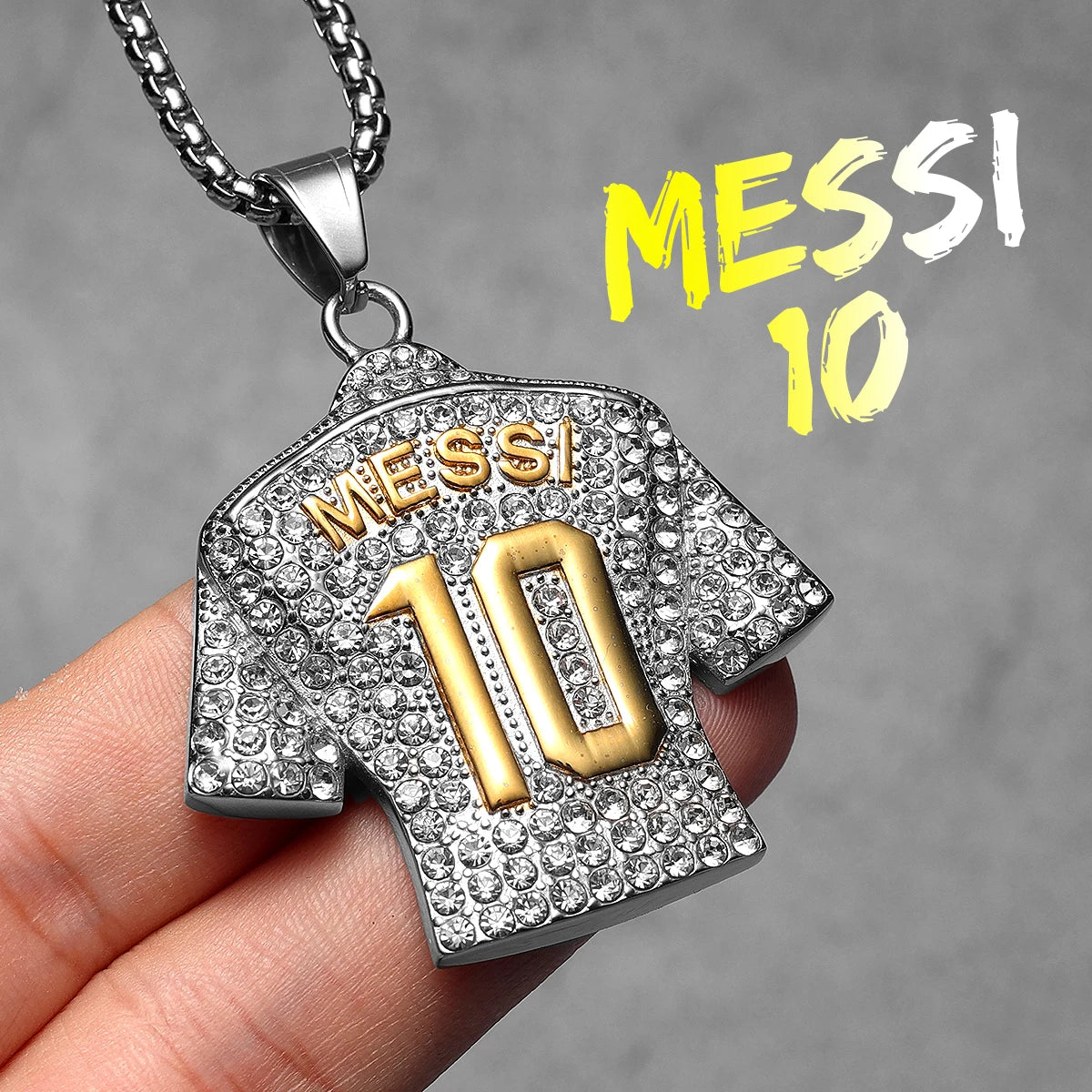 Messi Cristiano Ronaldo Mbappé Football Jersey Fitness Gym Muscle Dumbbell Men Necklaces Stainless Steel Pendant Chain Punk