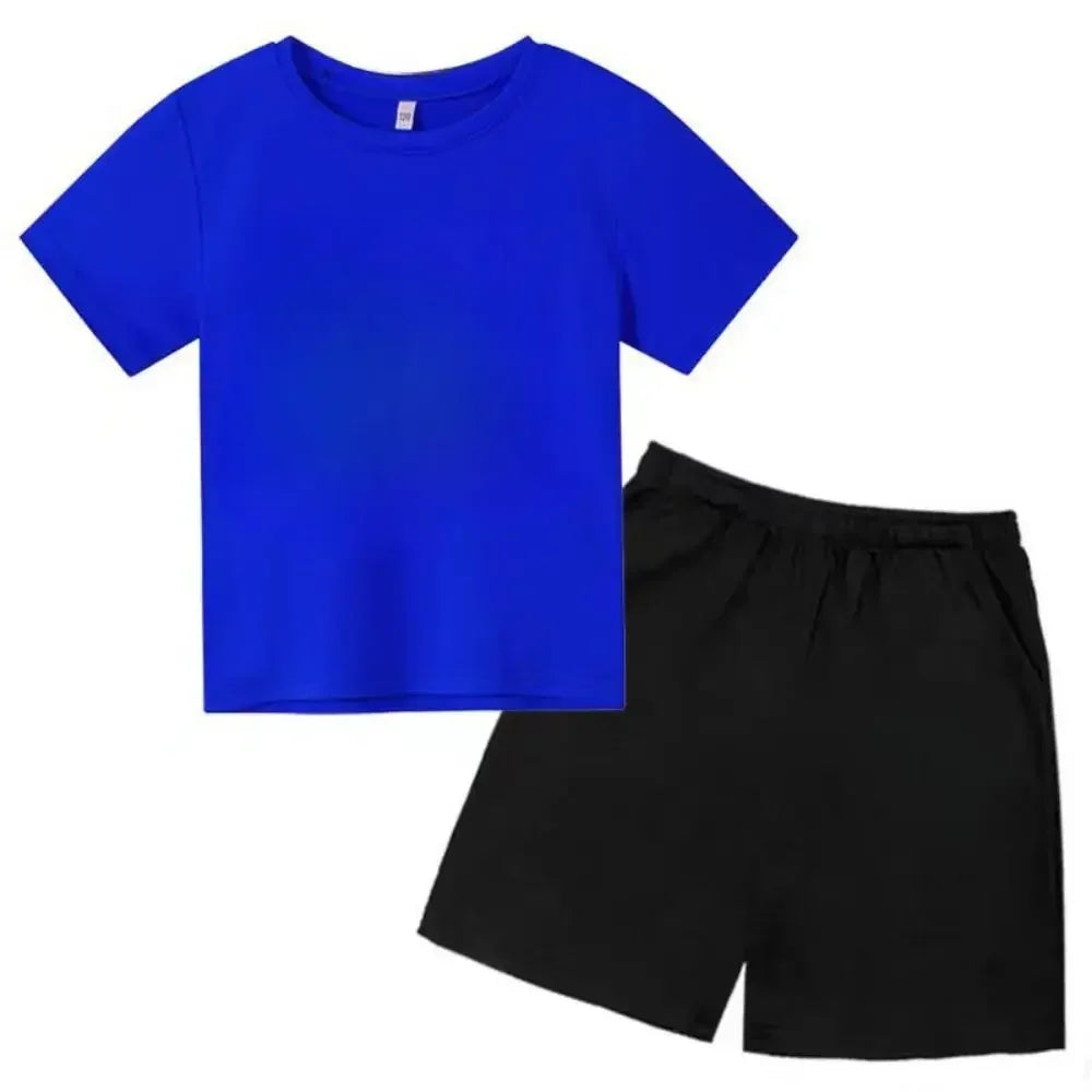 Summer CR7 Star Print Kids T-shirt Top and Shorts 2pcs Set Boys/Girls 3-13Y Children Clothes Sunshine Casual Fashion Sportsuit