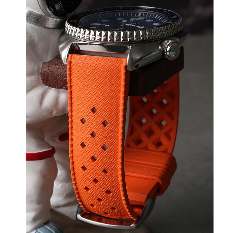 Tropical Fluoro Rubber Watch Strap 20mm 22mm Quick Release Sport Waterproof FKM Men Women Replace Band for Seiko for Citizen