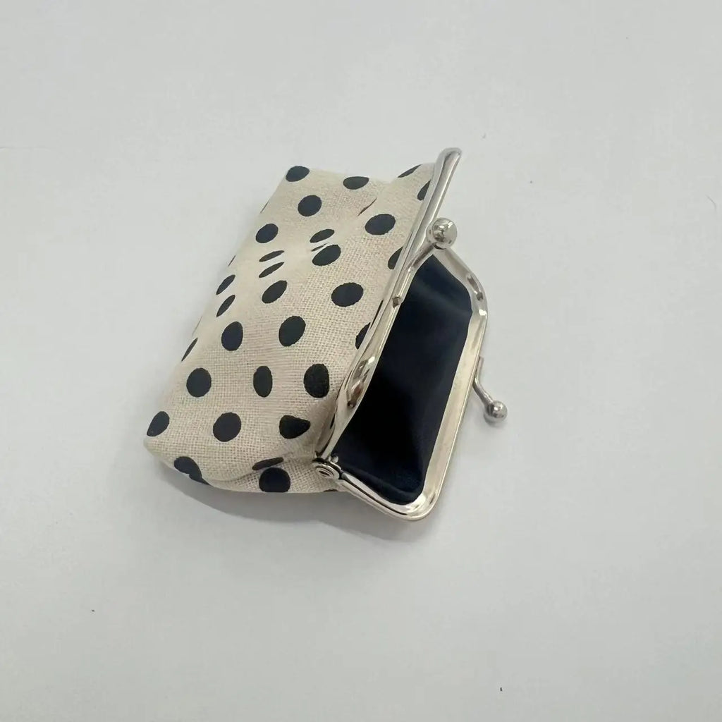 1pc Women's Polka Dot Coin Purse with Lock Closure,(Black/White, Red/White, Yellow/White),Lipstick Storage,Fashionable Accessory