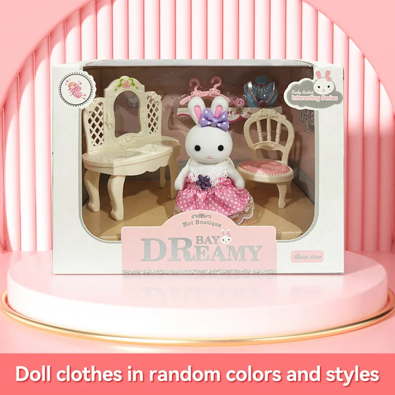 Little Rabbit Dresser Lovely Scene Play Toys Simulation Modelling Children Birthday Gift Indoor Parent-Child Interaction