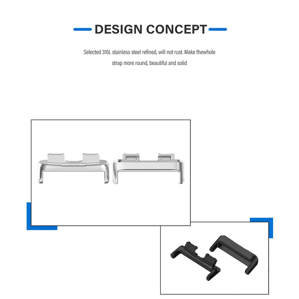 1Pair Adapter For Huawei Band 9 8 Watchband Strap Connector Bracelet 316L Stainless Steel Band8 Band9 Replacement Accessories