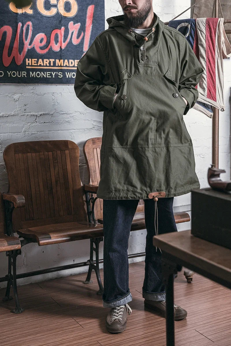 Bronson Army 10th Mountain Division Smock WWII Field Parka Mens Anorak Loose Fit