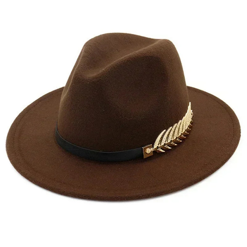 New Simple Fashion Formal Occasion Couples Woolen Hats Large Brimmed Jazz Hats Autumn And Winter Fashion British Vintage Top Hat