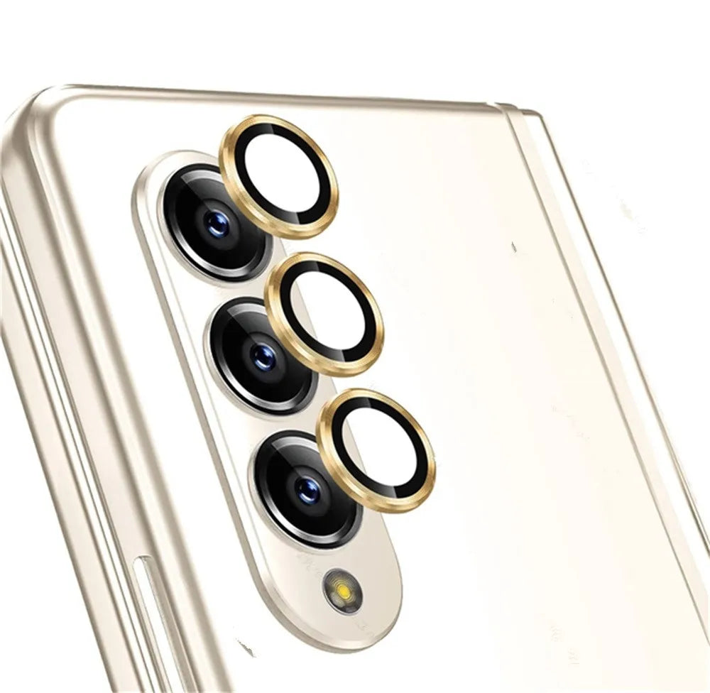 For Samsung Galaxy Z Fold 6 5 4 5G Metal Camera Lens Ring Cover On Sumsung Z Fold 5 Zfold 4 Lens Tempered Glass Protective Film