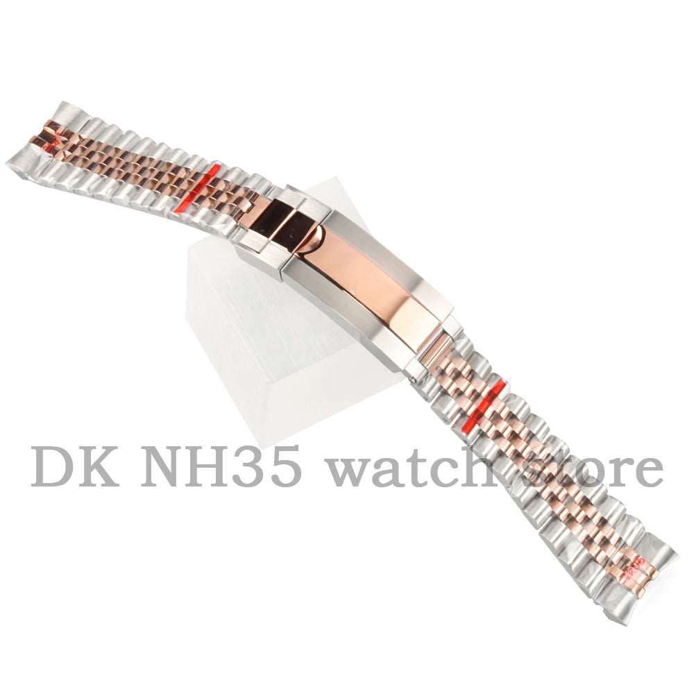 NH35 20mm Watch Strap 316L Stainless Steel Jubilee Bracelet Fit Seiko SUB Datejust NH35 Case Mod Parts Replacement Accessories