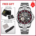2025 GLENAW NEW Steampunk Skeleton Men Watch Luxury Automatic Mechanical Watches Luminous waterproof Stainless Steel Strap Watch