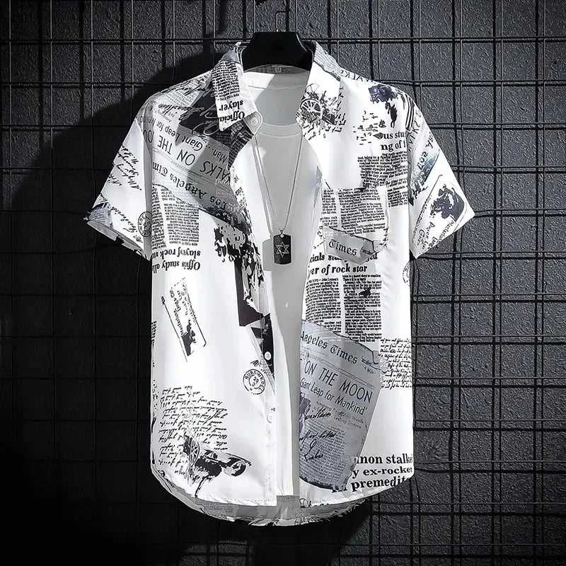 Hawaiian Beach Shirts Men's Short-sleeved Casual Shirts Seaside Vacation Quick-drying Clothes Loose Floral Tops Summer Exclusive