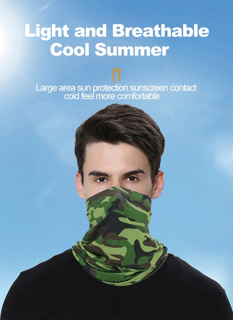 2PCS UV Protection Face Mask Seamless Bandana Mask Man Women Face Scarf Neck Outdoor Fishing Hiking Cycling Antidust Breathable