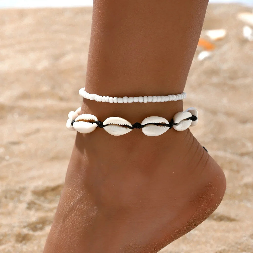 Best Sellers! Summer beach vacation handmade woven shell foot decoration