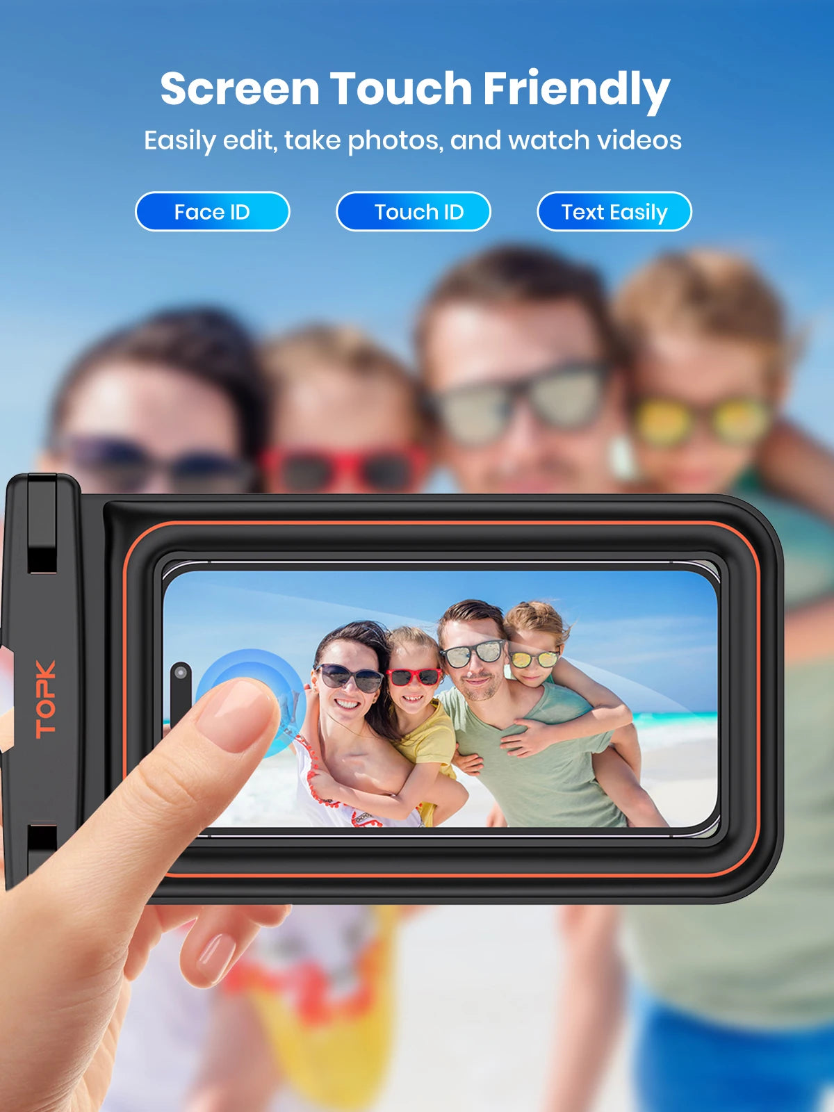TOPK Waterproof Phone Pouch IPX8 Floating Dry Bag Waterproof Phone Case for Vacation Beach compatible with under 7 inches phones