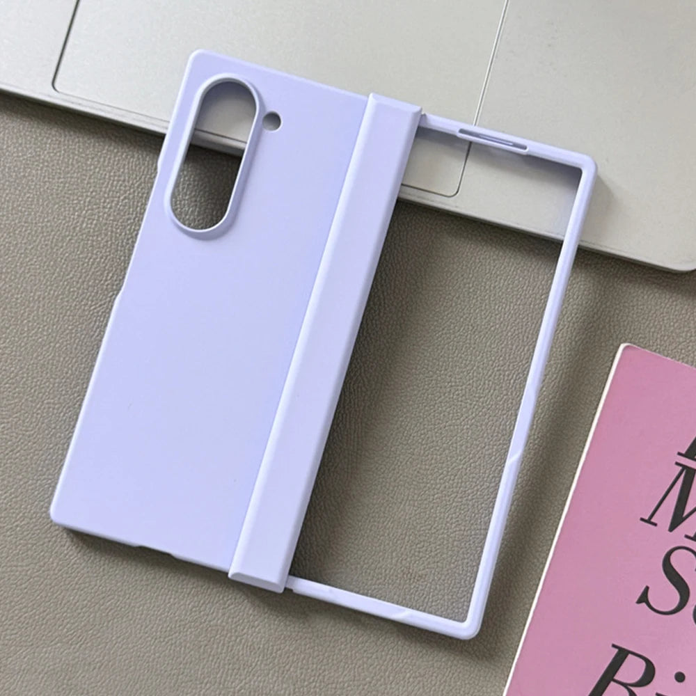 Luxury Matte Phone Case for Samsung Z Fold 6 5 4 3 5G Fold6 Fold5 Fold4 Fold3 Hinge Shockproof Protective Macaron Color PC Cover