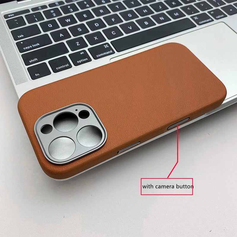 Magnetic Alloy Lens Wireless Charging Shockproof Case For iPhone 17 17Pro Max 16 Pro Active Touch Camera Button Hard PC Cover