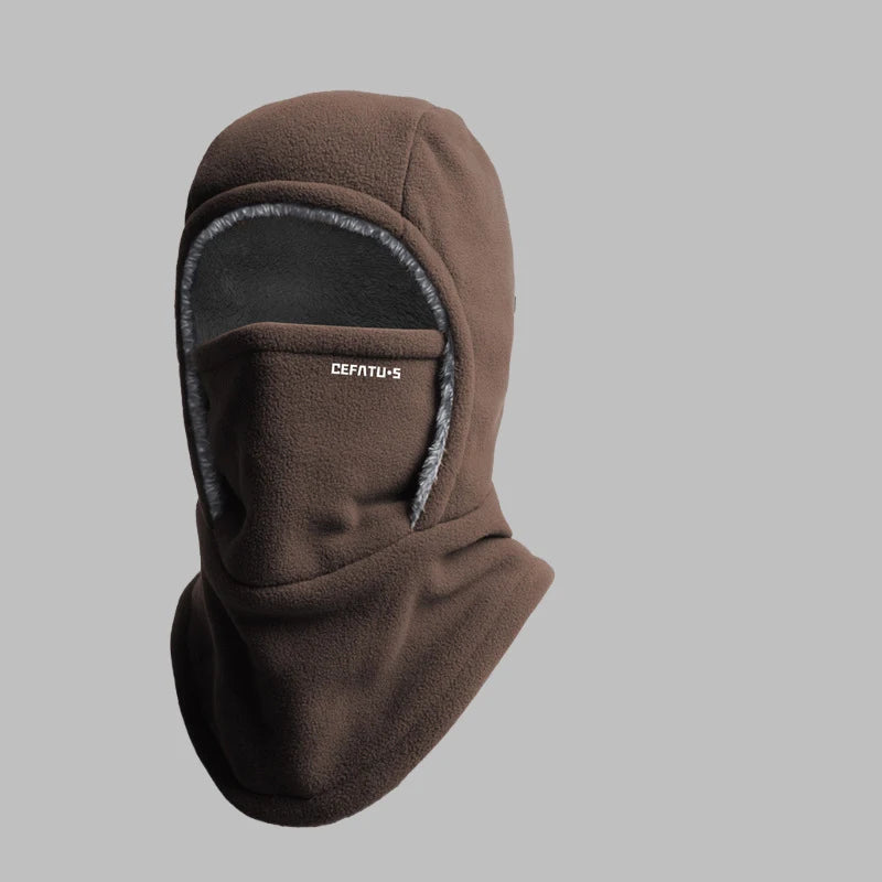 Winter Ski Face Mask Hat Outdoor Cold Protection Face Shield Mountain Climbing Cycling Hat with Fleece for Warmth