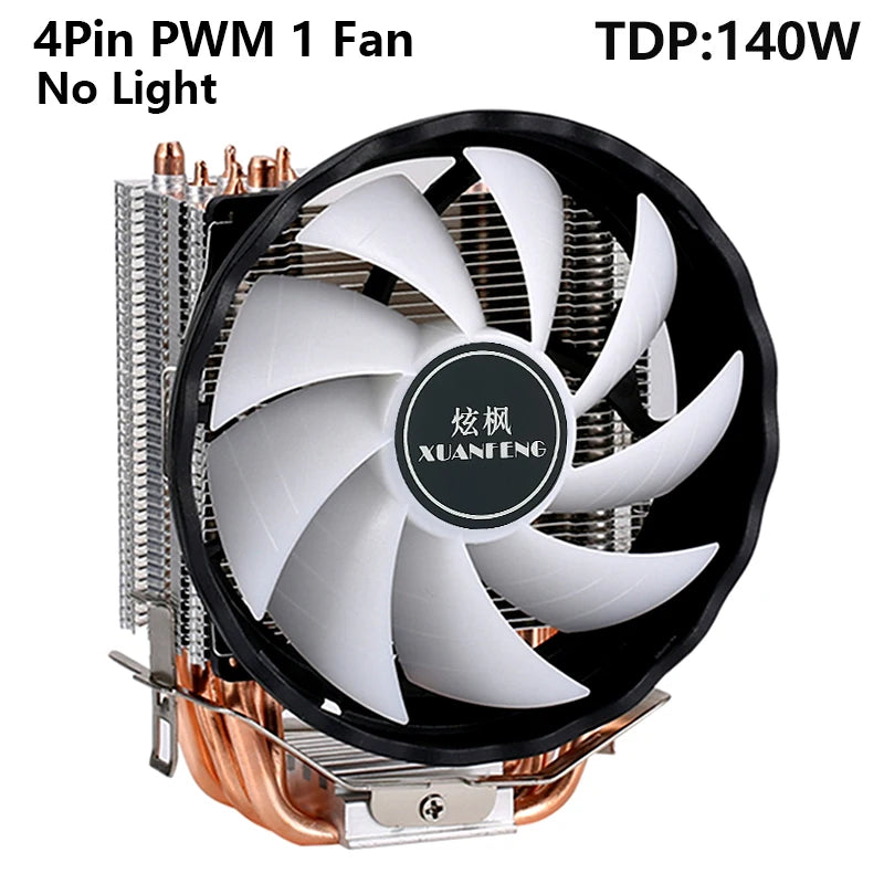 XUANFENG 120mm Fan CPU Cooler 2/4/6 Heat pipe 4pin/PWM Air-cooled Colorful lamp Compatible LGA1700 115x 1200 2011-3 x79 x99 AMD
