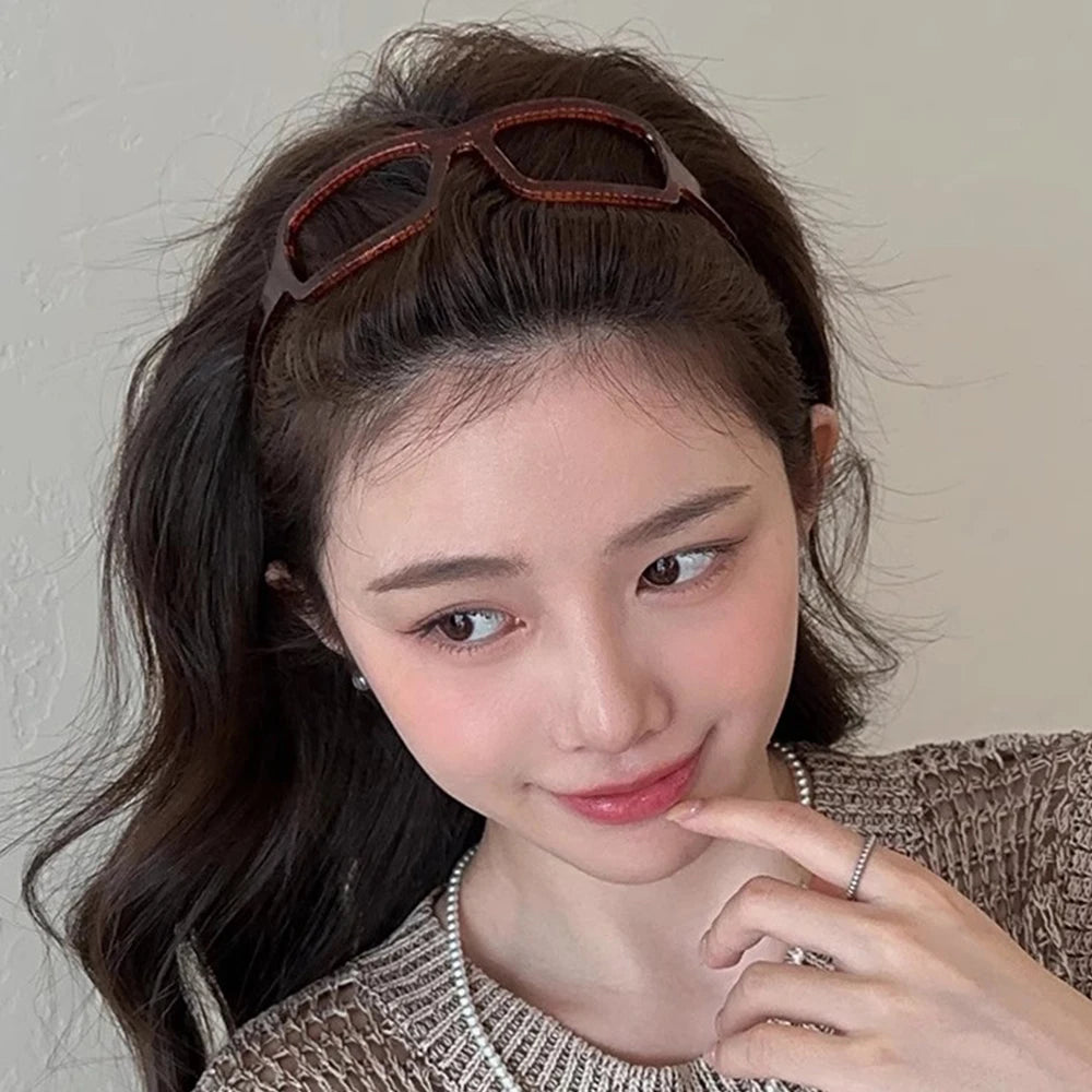 Sunglasses Frame Shape Hair Hoop Glasses Hairband For Women Girl Sweet Fixed Headband Hair Ornament Fashion Hair Accessories