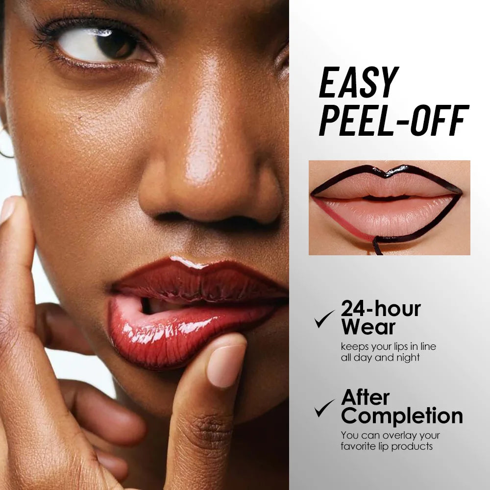 5pcs Peel Off Lip Liner Pen Set, Long-lasting Waterproof & Smudge-proof Peel Off Lip Liner Stain,Peel Off Lipstick Natural Lip