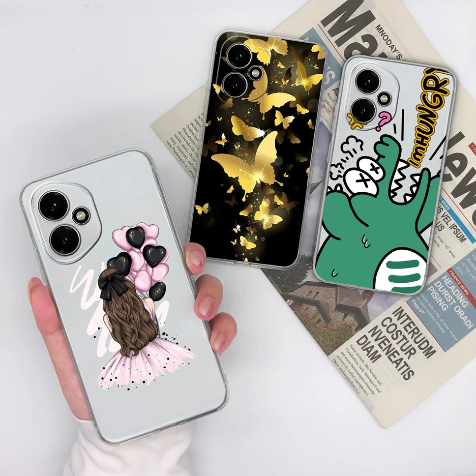 For Honor 400 Pro 5G Case Cute Astronaut Transparent TPU Soft Silicone Phone Back Cover For Honor 400Pro High Quality Funda Capa