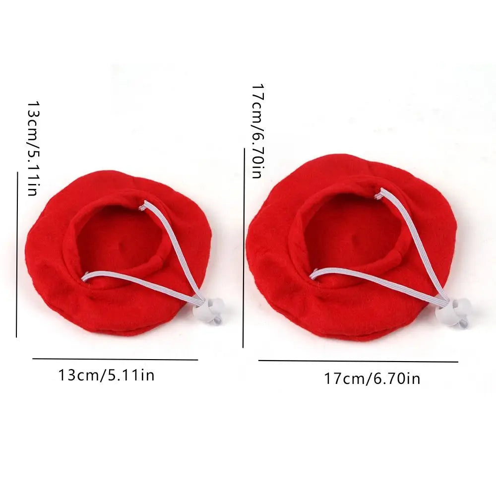 Pet Accessories Cute Cat Beret Hat Fashionable Red Black Cat Sunscreen Hat Breathable Comfortable Cat Dog Caps Outdoor Indoor