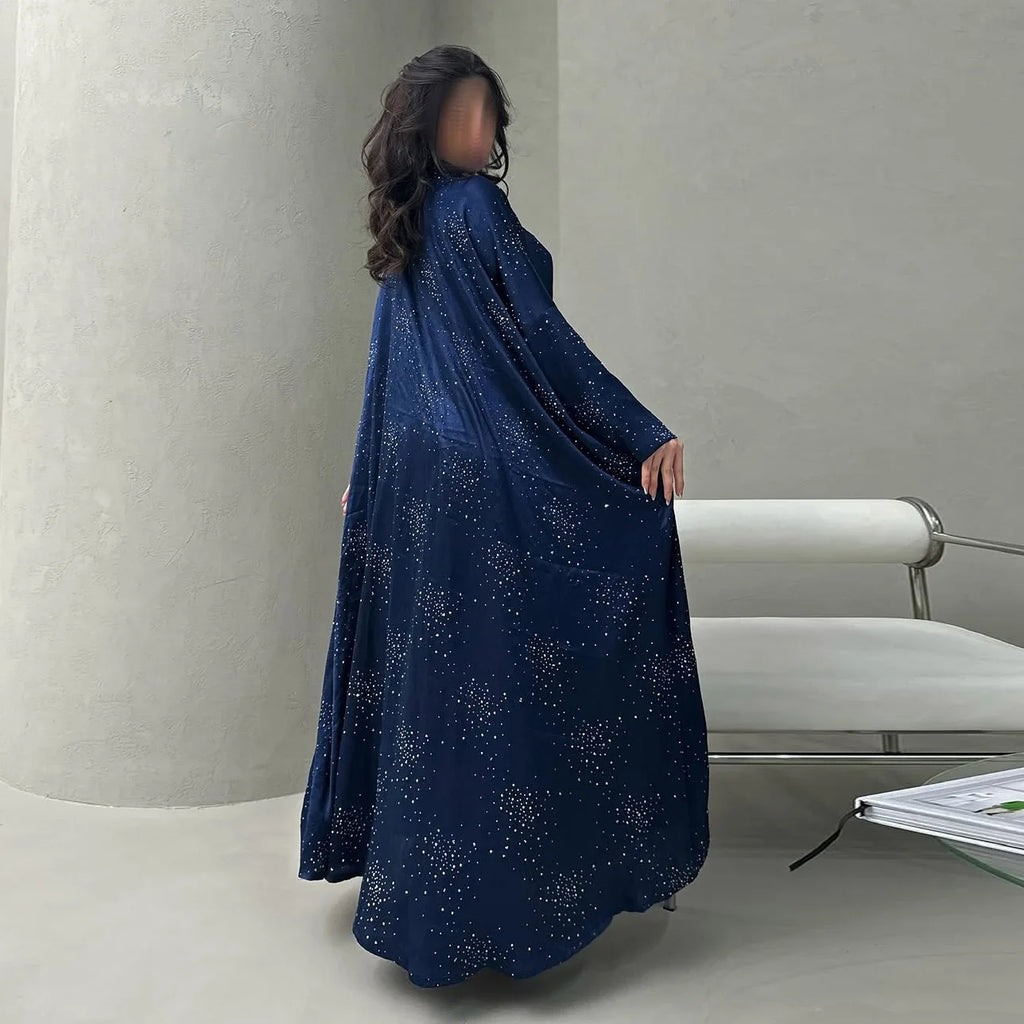 Eid Muslim Abaya Women Diamond Dress Party Night Ramadan Arab Dubai Dresses Kaftan Vestidos Largos Long Robe Jalabiya 2025