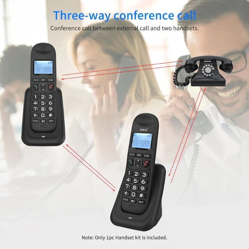 F3MA Wireless Telephone Set Fixed Landline with Caller and Number Storage Backlit