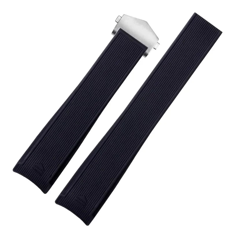 Rubber Silicone Watch Strap For Tag Heuer CARRERA AQUARACER 300 WAY201A WAY211C Black Blue Watch bracelet 20mm 22mm