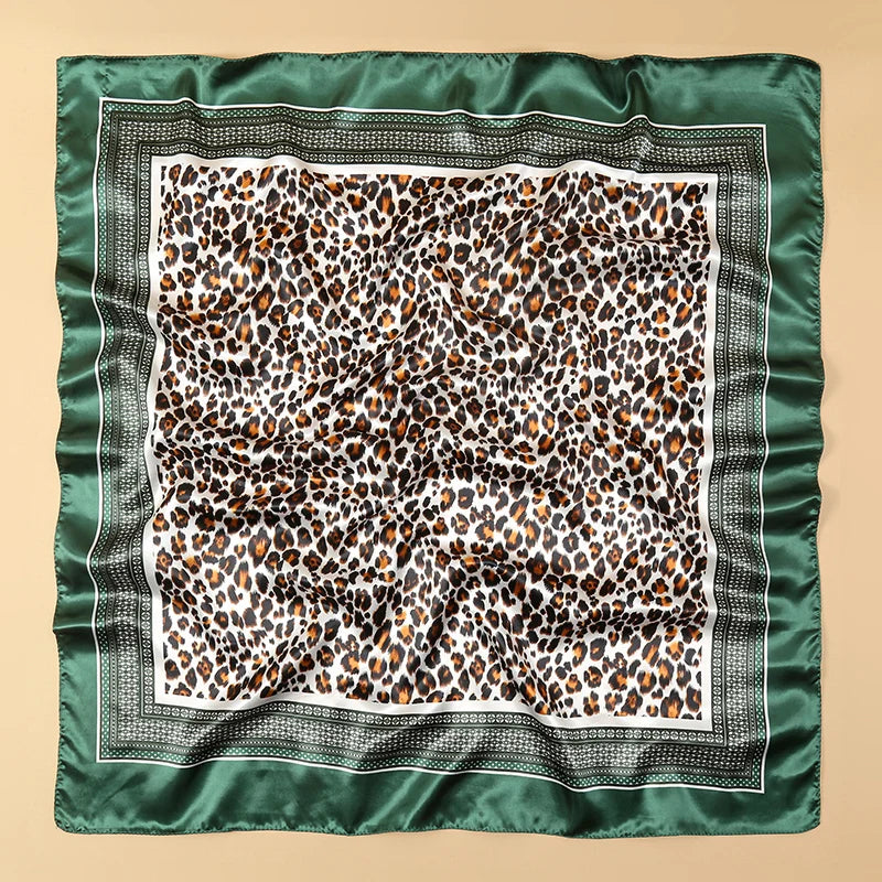 90x90CM Square Scarf New Luxury Design Popular Silk Style The Four Seasons Scarves Women Sunscreen Beach Kerchief Hijab