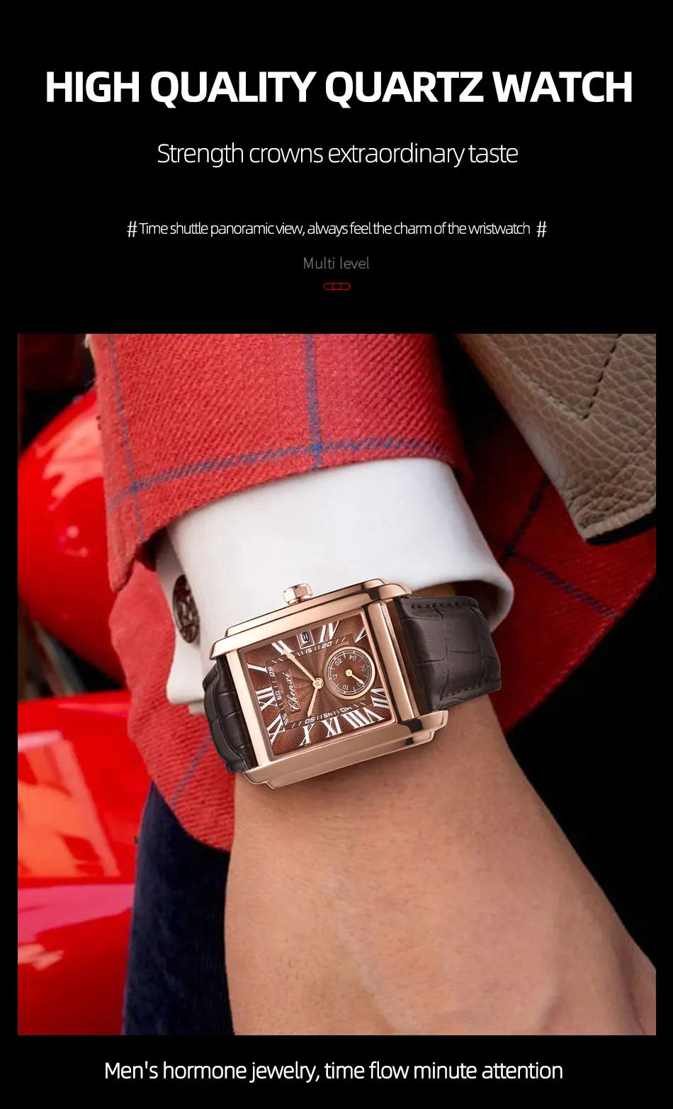 Fashion Business Watches For Men Calendar Display Quartz Watches Waterproof Leather Band Men's Wristwatch