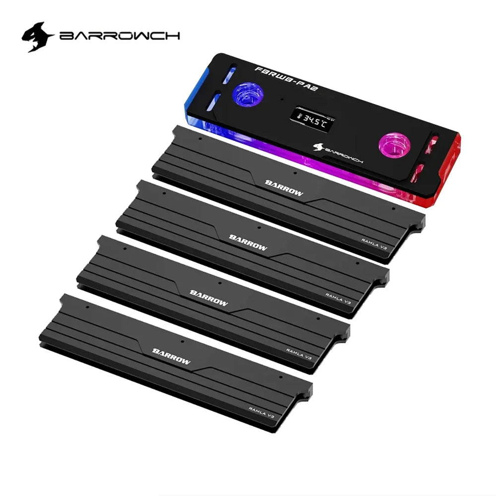 Barrowch DDR5/DDR4 Water cooler memory block memory water cooling block With TFT Digital Display 5v ARGB 3pin Lighting