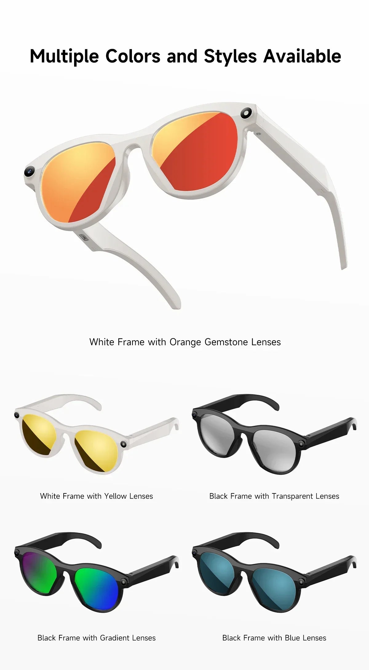 AI smart glasses for taking photos, anti shake, long-lasting battery life, Bluetooth calls, music, sports, companions, smart gla