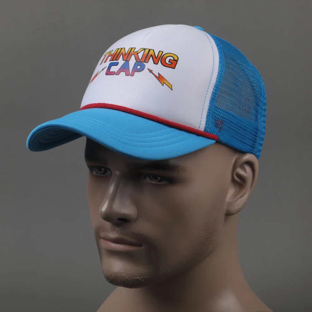 Anime Caps Season 4 Dustin Hat Baseball Cap Retro Mesh Trucker Thinking Cap Accessories