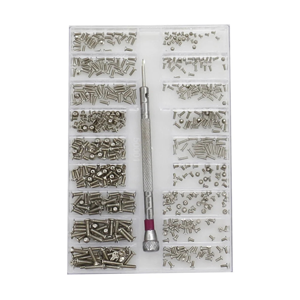 Mini Screw Kit Stainless Steel Screws Eyeglasses Sunglasses Watch Repair Computers Clocks Durable Premium Storage Case Tiny Long