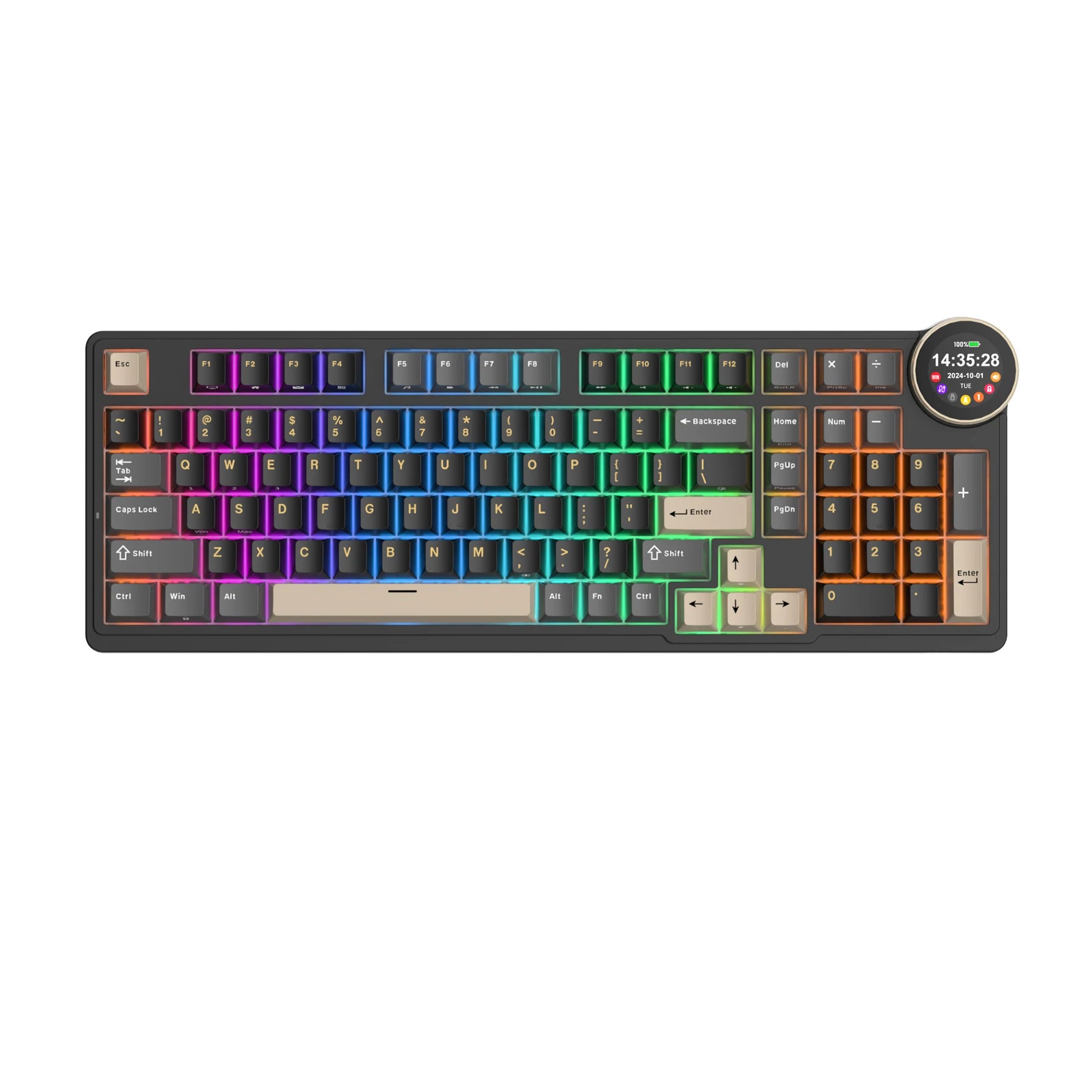 ROYAL KLUDGE RK N99 Wireless Mechanical Keyboard 98 Keys PBT Keycaps Gasket RGB Tri-mode Bluetooth Gamer Keyboard Display Screen