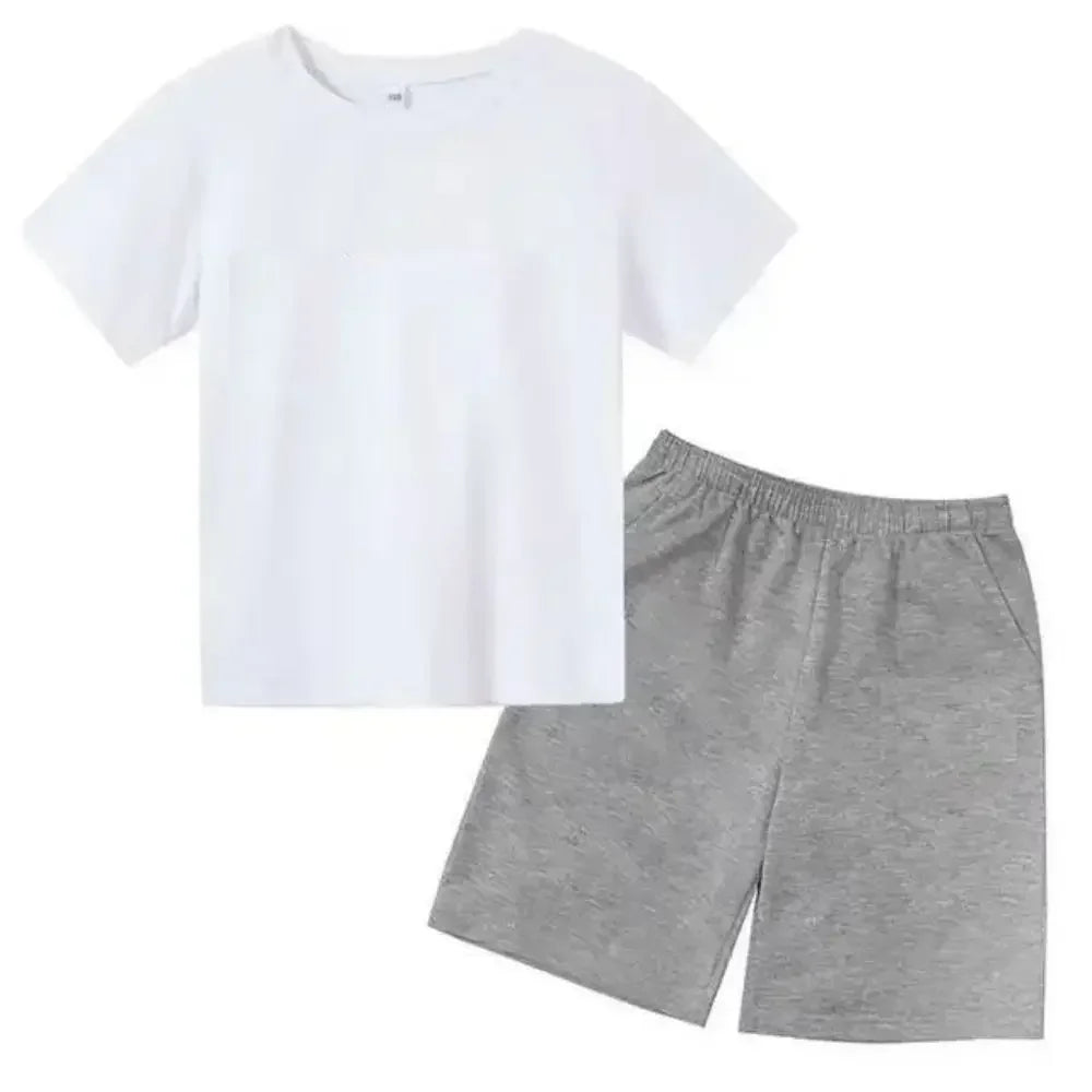 Summer CR7 Star Print Kids T-shirt Top and Shorts 2pcs Set Boys/Girls 3-13Y Children Clothes Sunshine Casual Fashion Sportsuit