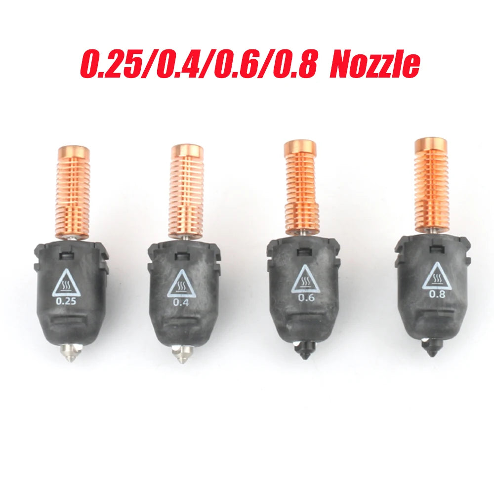 For Flashforge Adventurer 5M Series AD5M Pro Nozzle Kit 0.25mm/0.4mm/0.6mm/0.8mm-280℃ High-Speed Quick-Detachable Nozzle Parts