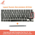 Laptop A2442 A2485 A2779 A2780 A2918 A2992 A2991 Keycaps Keys Key Cap Set for Macbook Pro M1 M2 M3 14" 16" Keyboard Repair