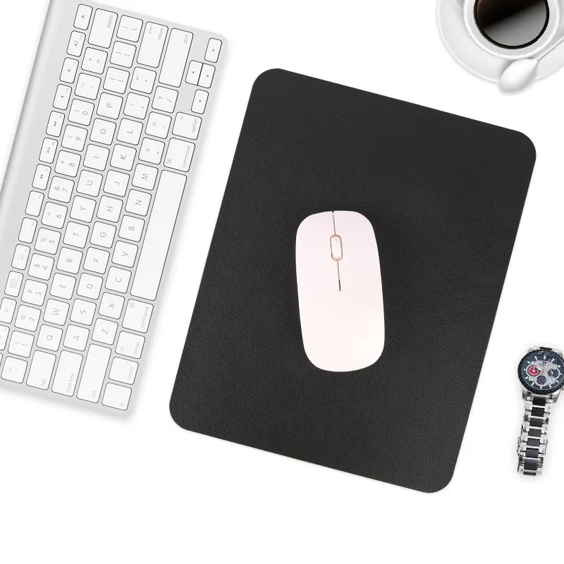 Small Size Office Mouse Pad Colorful Double-side Waterproof Desktop Protector Mat PU Leather Non-slip Pad For Laptop PC Computer