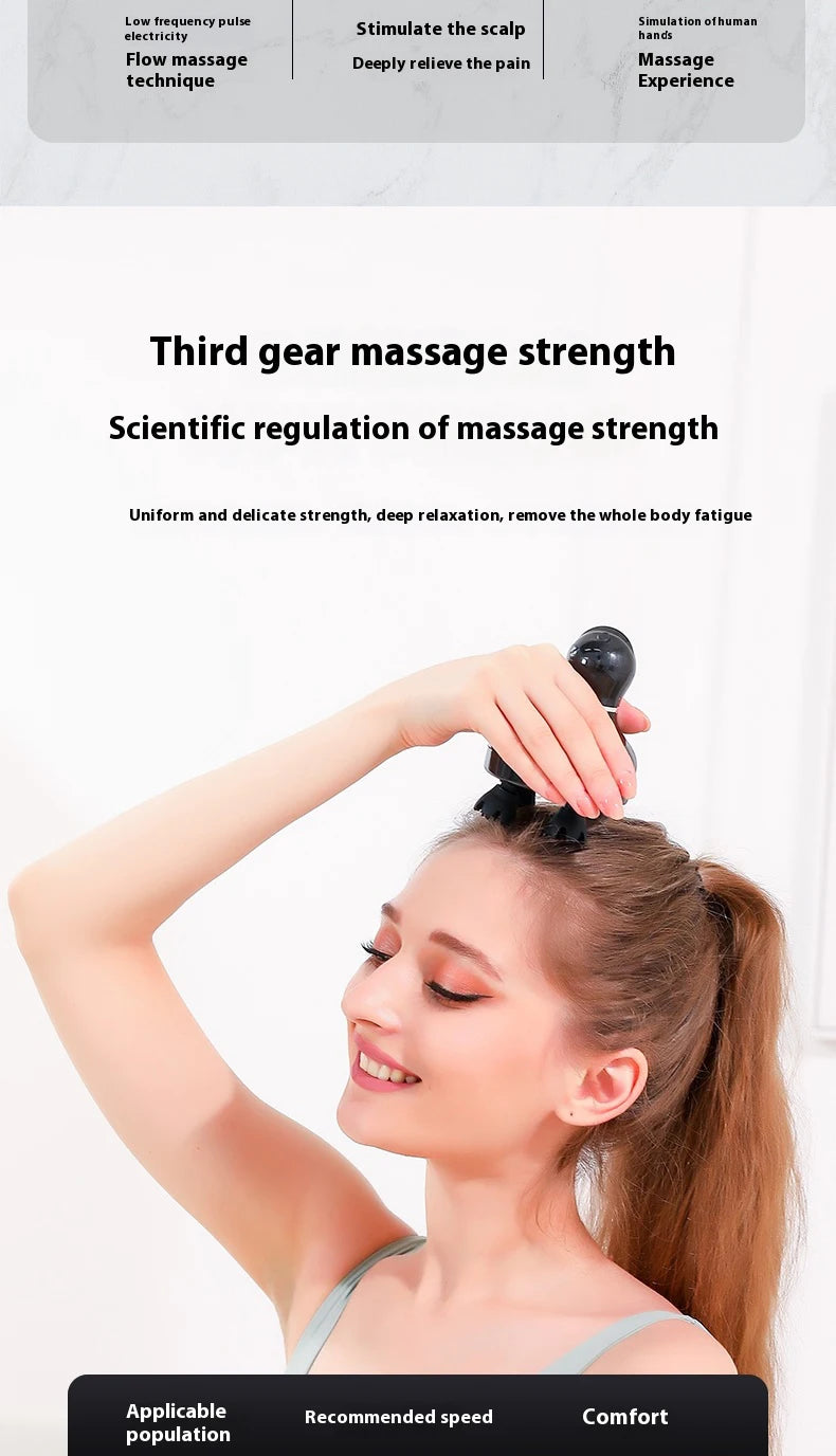 Electric Silicone Scalp Massager Vibration Kneading Head Massager Waterproof Handheld Hair Growth Stimulator Tool