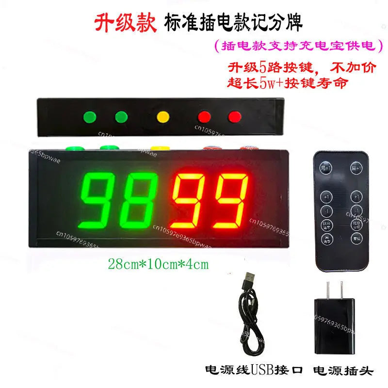 Basketball Game Electronic  Led Flip Scoreboard Scoreboard Timer Football Table Tennis Billiards Score